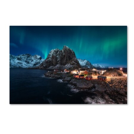 Trademark Fine Art Javier De La 'Dancing Over Hamnoy' Canvas Art, 30x47 1X01693-C3047GG